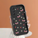 Pehme silikoonist ruudukujulise redeliga printimismustriga telefoni korpus T&auml;iskaanega kaamera p&otilde;rutuskindel kaitse kummist &uuml;mbris Samsungile Samsung A06 tumepunast v&auml;rvi