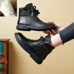 Ehtsast nahast soojad villased saapad Talvised poolsaapad naistele puuvillased kingad Lameda p&otilde;hjaga libisemisvastased pehme p&otilde;hjaga naiste saapad 39