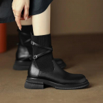 Uued Naiste Saapad Platvormkingad Mugavad Keskmise S&auml;&auml;rega Saapad J&auml;medad Kontsad Elastne Pahkluu Sokk Vintage Zapatos Para Mujeres 35 must
