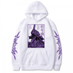 Meeste Pusad Anime Evangelion Graafiline EVA-00 PROTO TYPE Unisex Oversize Pikkade varrukatega Pullover Pusad Harajuku T&auml;navar&otilde;ivad Topid XXXXL valge