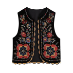 2023 Retro Must Tikitud Sametist Naiste Vest Medium