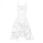 Pingutusn&ouml;&ouml;riga v&ouml;&ouml;koht Slim Lolita Cosplay Gooti Ballikleidid Kleidid Ebakorrap&auml;rased Rihmadega Pitskleidid 5XL valge