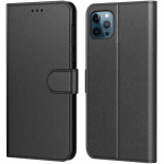 Coque e.F.Connection portefeuille rabat effet cuir noir pour iphone 13 pro