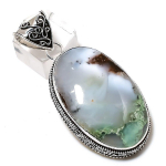 Caribbean Larimar Handmade 925 Sterling Silver Jewelry Pendant 2.36 d2z72