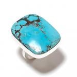 Tibetan Turquoise Handmade 925 Sterling Silver Jewelry Ring Size 9 a6i05