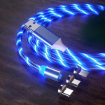 LED-valgustusega kiirlaadimiskaabel, magnetiline, USB Type C, magnetiline USB Micro laadija kaabel, juhe Huawei iPhone'ile