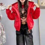 S&uuml;gisene l&uuml;hike lukuga jope kapuutsiga Korea stiilis laisk t&ouml;&ouml;riietusmantel naistele XXXL punane