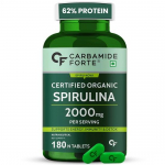 Carbamide Forte 100% orgaanilised spirulina tabletid 2000 mg portsjoni kohta - Orgaaniline spirulina pulber tabletid | Toetab energiat, immuunsust ja detoksikatsiooni