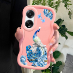 V&auml;rvitud muster Big Wave Edge pehme silikoon materjal Macaron telefoni &uuml;mbris p&otilde;rutuskindel kaitsev kummist &uuml;mbris OPPO Reno Realme jaoks Realme C12 roosa