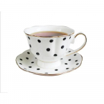 Briti p&auml;rastl&otilde;unatee komplekt, luust portselanist teeotsad, k&auml;sitsi maalitud kuldne teekann, loominguline kohvikann, lihtne veekann