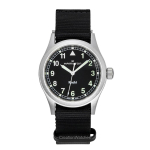 Hamilton Khaki Field Tekstiilrihm Must sihver Kvarts H69401430 Unisex K&auml;ekell