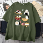 Toit Armas Kass Sushi Koomiksistiilis Meeste Puuvillast L&uuml;hikeste Varrukatega Harajuku Vabaaja K&otilde;ik-Matemaatika T-s&auml;rgid &Uuml;lisuured Mood Meeste Tee Riided S