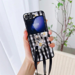 Ristmikuga nahast kaelapaelaga crossbody telefonikott Samsung Galaxy Z Flip 6 5 4 3 5G jaoks, hingedekaitse, p&otilde;rutuskindel k&otilde;va kest For Galaxy Z Flip 4