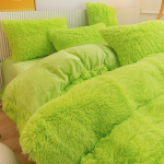 Paksendatud termilise naaritsa fliisist pl&uuml;&uuml;sist &uuml;hev&auml;rviline neljaosaline komplekt Kristallfliisist korallifliisist voodipesu Mitmeosaline komplekt 2m bed roheline