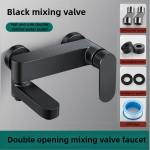 Seinale paigaldatav 304 roostevabast terasest segistikraan kuuma ja k&uuml;lma jaoks, vannitoa segamisventiil, vanni du&scaron;ikomplekt, kraan, messingist vannisegisti must