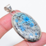 Natural K2 Blue Azurite Gemstone 925 Sterling Silver Jewelry Pendant 2.36 t5q26