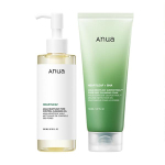 Anua Heartleaf Puhastusduo Komplekt (&Otilde;li 200ml + Vaht 150ml) &ndash; &Otilde;rn igap&auml;evane puhastaja rasu ja pooride hooldamiseks Houttuynia Cordata'ga, Korea beige