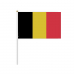 Drapeau Mini - Belgique - 14 x 21 cm - Lot de 50 - Pol&uuml;ester - L&eacute;ger - Recto/Verso