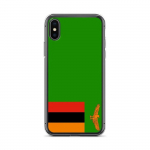 Coque pour iPhone - PIXELFORMA - iPhone X - Drapeau de la Zambie - Silikoonist supp - Design l&eacute;ger