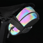 Bag Cycling Seat Pack under Mountain Bikes Strap-on Large Capacity Attachment Travel Bike Argent Reflective