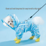 Bichon Frise Koera Vihmajope: T&auml;iskattega, veekindel, neljajalgne saba k&uuml;lge &uuml;hendatud disain keskmistele ja v&auml;ikestele koertele L (9-12 jin)