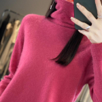 Naiste ka&scaron;miirist sviiter Qinghe ka&scaron;miir 30% ka&scaron;miir 70% vill s&uuml;gis-talvine ka&scaron;miir pullover pehme ja soe M sinine