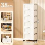38/52CM Kokkupandav Mitmekihiline Hoiukast 2/3/4/5/6 Kihti Kapikapp Multifunktsionaalne Elutoa Kapid M&ouml;&ouml;bel Hoiuriiul Kokkupandav Kast 38CM 2 layers valge