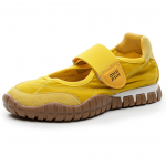 Nahast platvormiga Miu seeria igap&auml;evased Mary Jane kingad kevad 2025 uus &uuml;mmargune nina takjakinnitusega spordi- ja vabaajajalatsid naistele 39 kollane