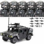 Linnapolitsei Hiina Eri&uuml;ksused Ehitusklotsid R&uuml;nnakus&otilde;dur SWAT Figuurid Gaasikaitsemask S&otilde;jalised Relvad Klotsid M&auml;nguasjad Lapsed