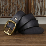 Meeste paks v&ouml;&ouml; Paks retro messingist pandlaga k&otilde;rgekvaliteediline esimene kiht veisenahast teksarihm 130cm