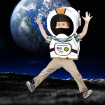 Astronaut wearing Cardboard Box Model, Astronaut