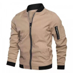 Meeste jakid S&uuml;gisene pombert&uuml;&uuml;pi jakk meestele Streetwear pesapallijakk P&uuml;stkrae Slim Lukuga V&auml;lisjakk Meeste mantel M sinine