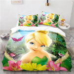 Tinkerbelli haldjad 3D-prindiga tekikott komplekt HD-tekkikate Voodipesu lastevoodi komplektid Magamistoa dekoratsioon AU Single 140x210cm