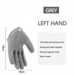 Kalastuskindad libisemisvastased kaitsevad k&auml;tt torke kriimustuste eest Fisherman Professional Catch Fish Lateksist jahikindad Grey left hand