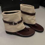 Moodsad Retro Sandaalid Saapad Naiste Suvekingad Pandlaga Klipid Mitmek&uuml;lgsed Kiilkontsaga L&uuml;hikesed Lahedad Saapad Avatud Varba Lamedad Sandaalid Naiste 35 pruun
