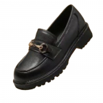 Naiste madalad pehmest nahast kingad Uued kevadised Retro metallist n&ouml;&ouml;biga platvormkingad nais&uuml;li&otilde;pilastele kontorinaiste jalap&uuml;ksid 40 must