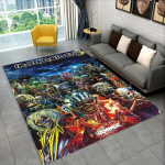 3D I-Iron-M-Maidens Metallmuusika Vaip Elutoa Magamistoa Kaunistuseks, Laste M&auml;ngimiseks Libisemisvastane Kaunistus Diivanile Uksematt Kingitus 60x90cm( 23x35in )