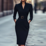 Naiste moekas prantsuse-stiilis peen elegants seltskonnadaam - v&ouml;&ouml;kohast sisse&otilde;mmeldud kleit M must