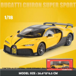 Suur Suurus 1:18 Bugatti Chiron Superauto Mudel Kogutav Miniatuurauto Kodu Dekoor Valatud M&auml;nguauto Laste Poisi M&auml;nguasi Kingitus kollane