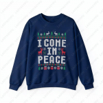 Sobivad paaride j&otilde;ulud Naljakas paari kapuutsiga dressipluus Ma tulen rahus Klassikalised dressipluusid Mehed Naised Talv Uus Aasta J&otilde;ulud Soe Pullover 3XL