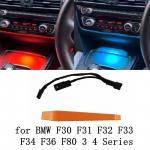 BMW 3. seeria 4. seeria F30 F35 jaoks 2 v&auml;rvi keskkonsooli AC paneeli &uuml;mbritseva valguse raadio kaunistus LED-armatuurlaua valgustuse atmosf&auml;&auml;rilamp blue and orange
