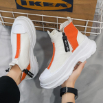 S&uuml;gissed meeste vabaaja tossud l&otilde;uend paksu platvormiga poolsaapad k&otilde;rge l&otilde;ikega t&otilde;mblukuga lapiga tossud meeste hingavad spordijalatsid 44 oranž