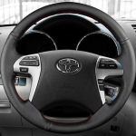 Auto roolikatte kate K&auml;sit&ouml;&ouml;na &otilde;mmeldud Pehme Must Kunstnahast Toyota Fortuner Hilux 2012-2015 jaoks Yellow Thread