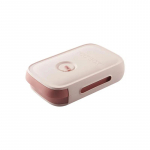 Sahtli t&uuml;&uuml;p munade s&auml;ilituskast k&uuml;lmkapp k&ouml;&ouml;gis korraldaja Kodukorrastajad &Otilde;hukindlad mahutid toidu- ja korralduskarpide jaoks roosa