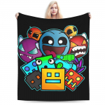 Geometry Dash Raskusaste Deemonin&auml;od Tekid Soe Muster Palus Voodipesu Visked &Uuml;li&otilde;pilastele Diivanitool Flanell Voodikate Voodi 30x40in