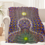 Alex Grey Trippy Ps&uuml;hhedeelne Tekk Tekk Diivanile Diivanile Reisimiseks Kodu Piknikuks Flanellist Tekk S&uuml;nnip&auml;evakingitus Soe Mugav 30x40in