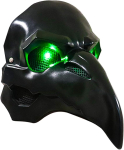 Punk Vares Mask Kost&uuml;&uuml;m Surmaingel Nevermore Must Nahk Overwatchi Katkutohtri Cosplay Maskideks Linnud Pikk Nohu LED Silmad Retro Rock black
