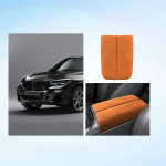 Car Alcan tara Armrest Box Lid Panel Cover Alcan tara Suede For BMW X5 G05 G18 X6 G06 X7 G07 X5M X6M oranž