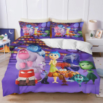 Inside Out Anime Kodu Magamistuba Tekk P&otilde;hjamaade pol&uuml;estermaterjal sobib lastele ja t&auml;iskasvanutele 3-osaline komplekt EU Single(135*200cm)3pcs gray