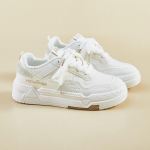 Libisemiskindlad naiste kerged paksud platvormtossud Mugavad PU-nahast n&ouml;&ouml;riga jalutusjalatsid Libisemiskindlad tennised Naiste hingavad jooksujalatsid 40 beež